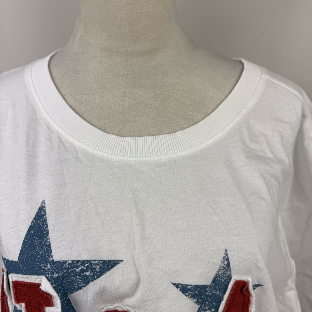 NWT Torrid white relaxed fit T-shirt with USA applique size 3-3X/22-24 - Picture 2 of 9
